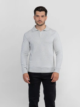 Поло трикотажне чоловіче KM 10.05.12.53 сіре з довгим рукавом Arber Polo Knit LS AM XXL зріст 5 сірий (KM10.05.12.53)