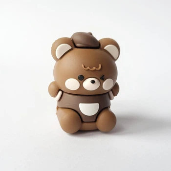 Точилка для карандашей в форме медвежонка Bear, коричневая для детских и канцелярских карандашей