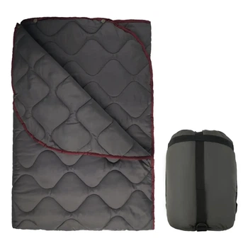 Одеяло кемпинговое с чехлом Grey 150 × 200 см KT7001004 — с кнопками для использования под пончо