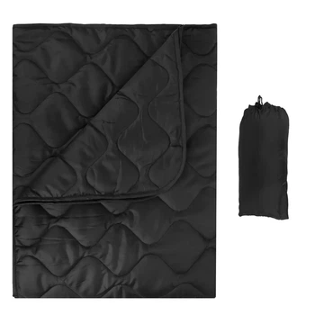 Одеяло кемпинговое с чехлом 150 × 200 см Black KT7001002 — с кнопками для использования под пончо
