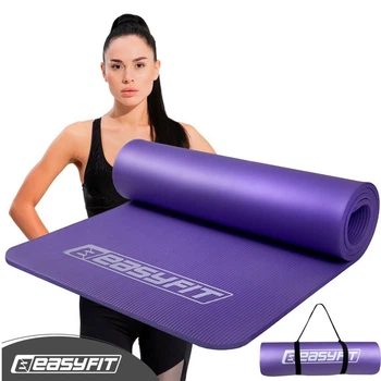 Коврик для йоги EasyFit NBR 1 см 180×60см Фиолетовый фитнес коврик, каремат для спорта, пилатеса, растяжки, антискользящий мат