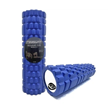 Масажний ролик EasyFit EF-2027-BL, EVA-піна, синій, 45×14 см - для йоги, фітнесу, реабілітації