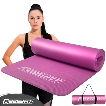 Коврик для йоги и фитнеса EasyFit EF-1919-P, антискользящий, Розовый, 180×60×1 см, NBR