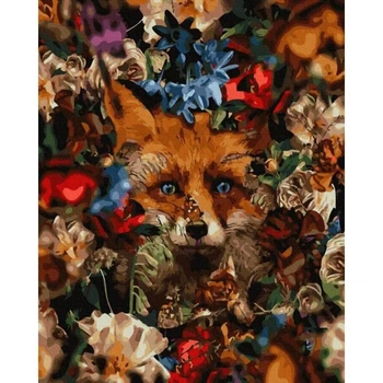 Картина по номерам Лиса среди цветов 40х50 см Rainbow Art GX35629