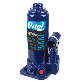 Домкрат гидравлический бутылочный Vitol 3 т чемодан 194-372 мм 3.33 кг (T90304S)