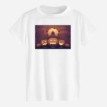 Футболка бавовняна довга чоловіча Likey Хеловін Dark pumpkin M150-2337 XXL Біла (2000000765068)