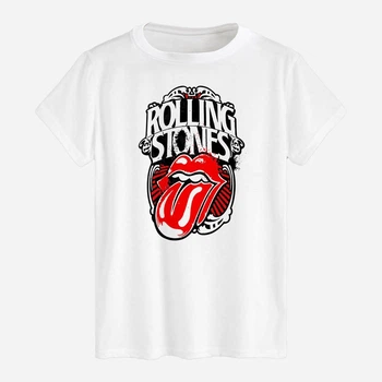 Футболка хлопковая длинная мужская Likey Rolling Stones M150-0424 3XL Белая (2000000048086)