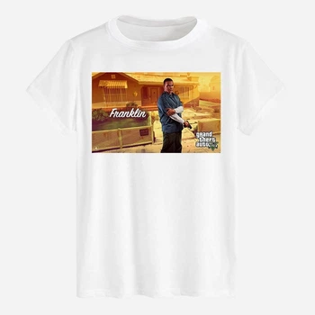Футболка хлопковая длинная мужская Likey GTA 5 M150-2512 XXL Белая (2000001460849)
