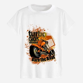 Футболка хлопковая длинная мужская Likey Turbo bike M150-1742 3XL Белая (2000000147086)