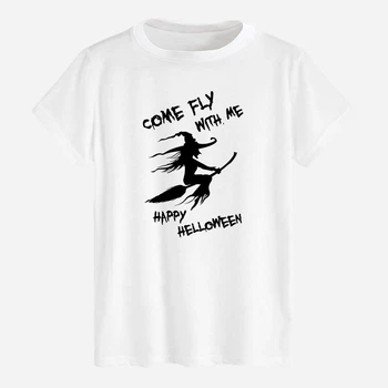 Футболка хлопковая длинная мужская Likey Come fly with me Хэллоуин M150-2303 M Белая (2000000778464)