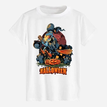 Футболка бавовняна довга чоловіча Likey Halloween M150-2307 XS Біла (2000000811888)