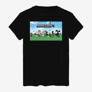 Футболка бавовняна довга чоловіча Likey Minecraft M150-1648 XXL Чорна (2000000702063)