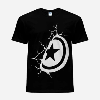 Футболка бавовняна довга чоловіча Likey Captain America shield M150-0602 M Чорна (2000000136769)