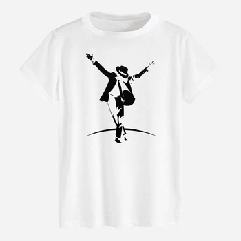 Футболка бавовняна довга чоловіча Likey Michael Jackson M150-0414 L Біла (2000000159003)