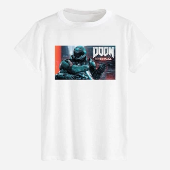 Футболка бавовняна довга чоловіча Likey DOOM M150-1608 S Біла (2000000710747)