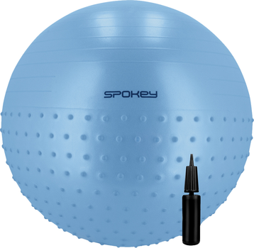 М'яч для фітнесу, йоги, пілатесу Spokey HALF FIT реабілітаційний, 65 см, Блакитний 943628 (5905339436283)