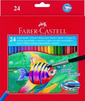 Олівці акварельні кольорові Faber-Castell 24 кольори, картона коробка