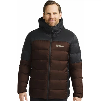Пуховик NEBELHORN DOWN HOODY M RDS Jack Wolfskin A61827_D0107 46-48 Коричневий (4064886584852)