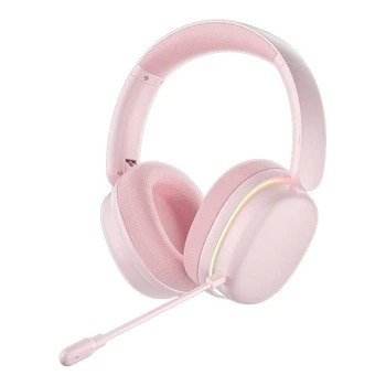 Геймерська бездротова (Bluetooth + 2,4G) гарнітура AULA G7 Pro Pink/Рожеві (G7PROPINK)