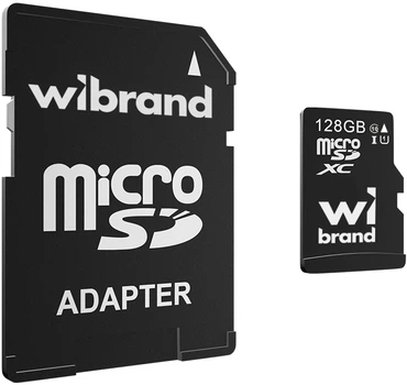 Карта памяти Wibrand microSDXC 128GB UHS-I U1 + SD-адаптер (WICDHU1/128GB-A)