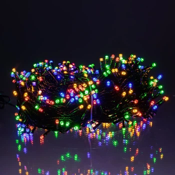 Гірлянда Різдвяна Фея 50м 500 LED мультиколор чорний провід вулична ілюмінація фасад сад балкон режимів роботи Garlando