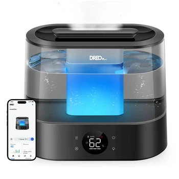 Умный ультразвуковой увлажнитель воздуха DREO Ultrasonic 420s DR-HHM010S, 30 м², бак 4 л, дистанционное управление, датчик влажности, автоматический режим, таймер, ароматизация