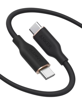Кабель Anker 643 PowerLine III USB-C to USB-C 240W Flow Silicone 1,8 m для iPhone 17/17 Pro/17 Pro Max, iPhone 16/15/14/13/12 Series - Black
