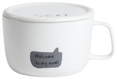 Kubek Homla Katis z nadrukiem kota i porcelanową przykrywką 0.9 l (5906496707995)