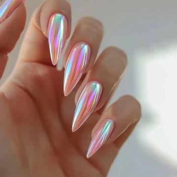 Накладные ногти Nail перламутровые, форма стилет, длинные, 24 шт
