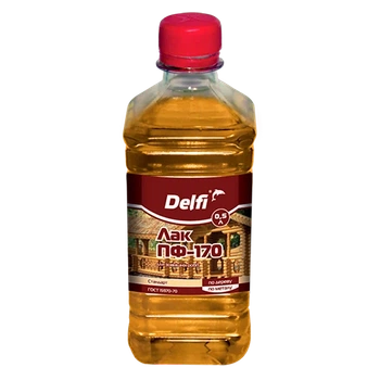 Лак ПФ-170 Delfi бесцветный глянцевый 0.5 л