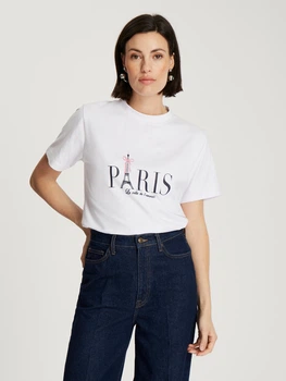 Футболка бавовняна жіноча Cross Jeans 56229-008 S Біла (8697319811261)