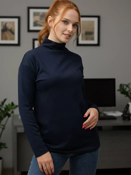Гольф класичний однотонний жіночий із м’якого трикотажу INNOE 230208-23, р. 52/54 Темно-синій
