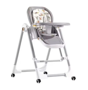 Стульчик для кормления BabyChair с регулируемой спинкой и столиком, шезлонг, колеса, складной