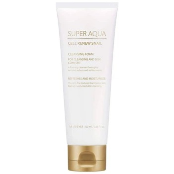 Пінка для вмивання з равликовим екстрактом Missha Super Aqua Cell Renew Snail Cleansing Foam 100 мл