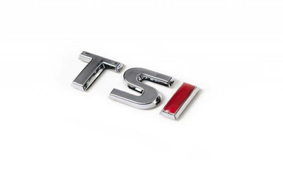 Надпись TSI для Volkswagen Scirocco (TS - хром, 1 - красная)