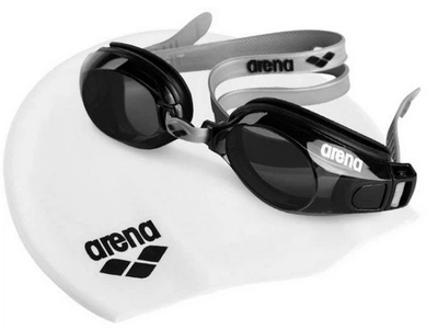 Набір для басейну шапочка і окуляри ARENA POOL SET - White/Black