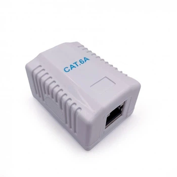 Розетка Cablexpert NCAC-1F6A-01, однопортовая с экраном RJ-45, 6A cat, наружная