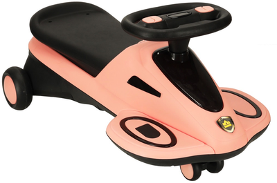 Jeździk grawitacyjny Swing Fix z muzyką i świecącymi kołami LED 74 cm Różowo-czarny Max 100 kg (5903039743991)