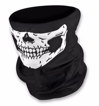 Бафф снуд с черепом, балаклава на лицо, маска защитная one size, черная (SVS)