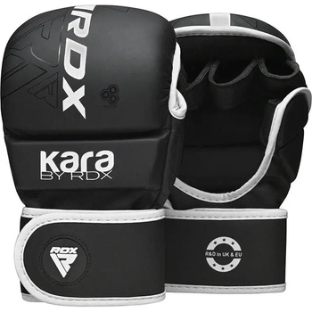 Рукавички греплінгові для ММА RDX F6 KARA Matte Plus розмір S/M, чорно-білі