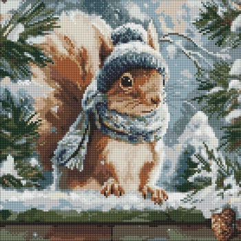 Алмазна мозаїка Ideyka Зимове білченя 40 x 40 см (4823104386353)