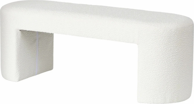 Ławka Boltze Solin w pluszowym obiciu 42 cm Biała (4066076465842)
