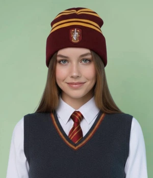 Зимняя шапка взрослая Гарри Поттер Harry Potter факультета Гриффиндор для взрослых бордовый (90017)