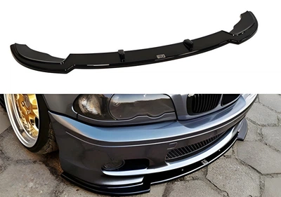 Губа під передній бампер для BMW 3 E46 M Sport 1998-2006, чорний глянець V2
