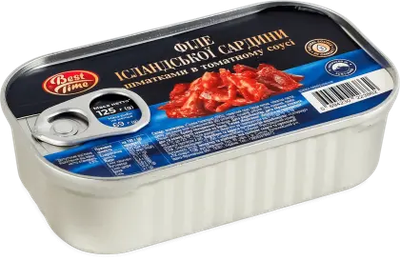 Філе Ісландської сардини шматками в томатному соусі Best Time 125 г