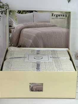 Плед Romeo Home Erguvan bej акріловий в'язань