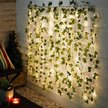 Гирлянда декоративная с листьями плюща и LED-лампочками, Gardlov 25 м