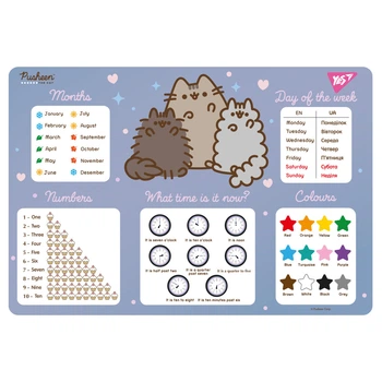 Подкладка для стола с подсказками английская А3 YES Pusheen 492321 5140843