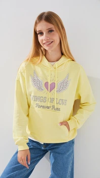 Худи с принтом для девочки LAWA P-GB02337 134 см Лимонный shop (2000999310584)