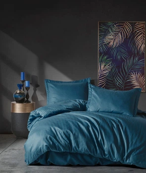 Комплект постельного белья Cotton Box Евро 200х220 см Stripe Blue сатин (TC303375728)